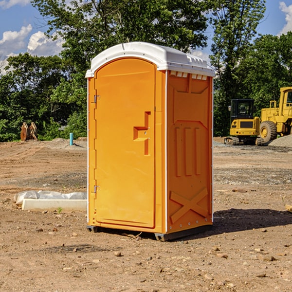 how often are the porta potties cleaned and serviced during a rental period in Mather WI